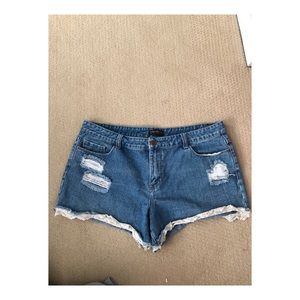 Forever 21 Denim Lace Shorts